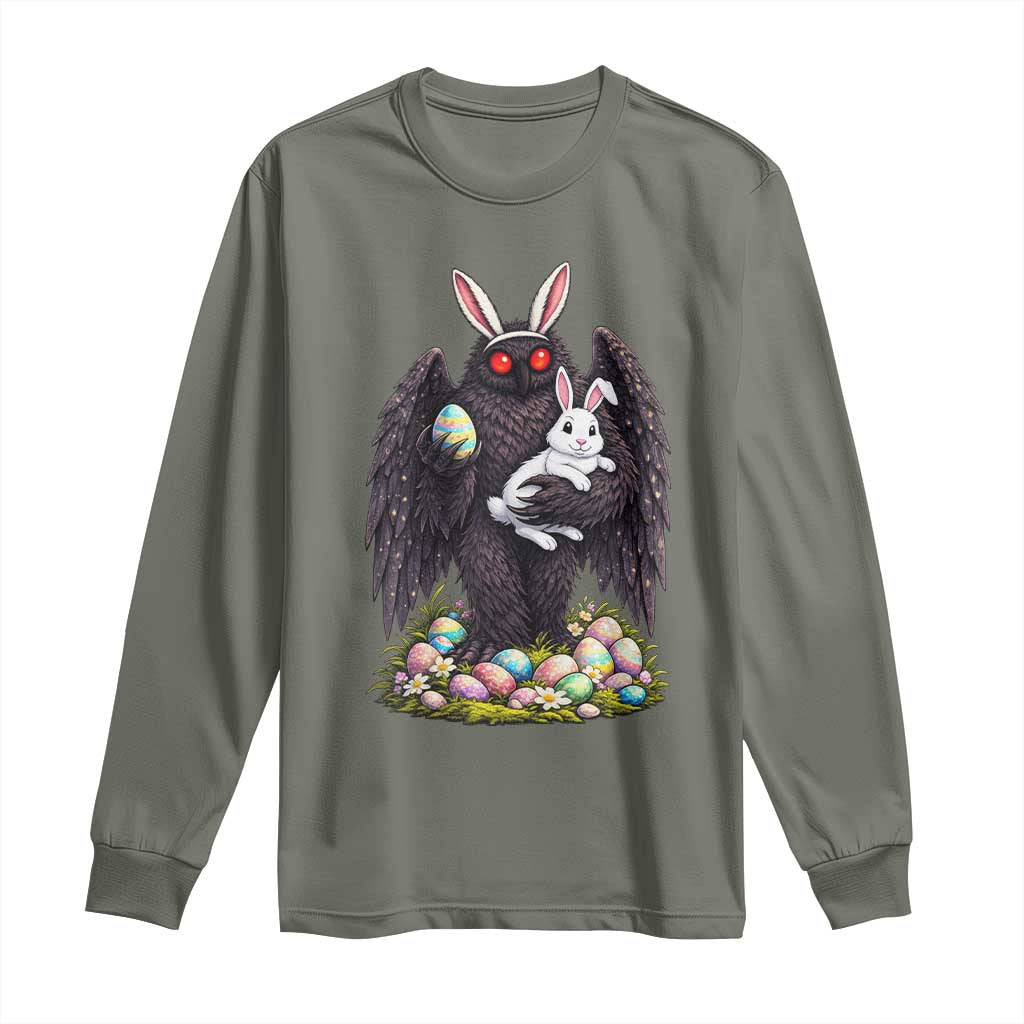 Funny Mothman Bunny Ears Long Sleeve Shirt Point Pleasant Cryptid Lover Gift
