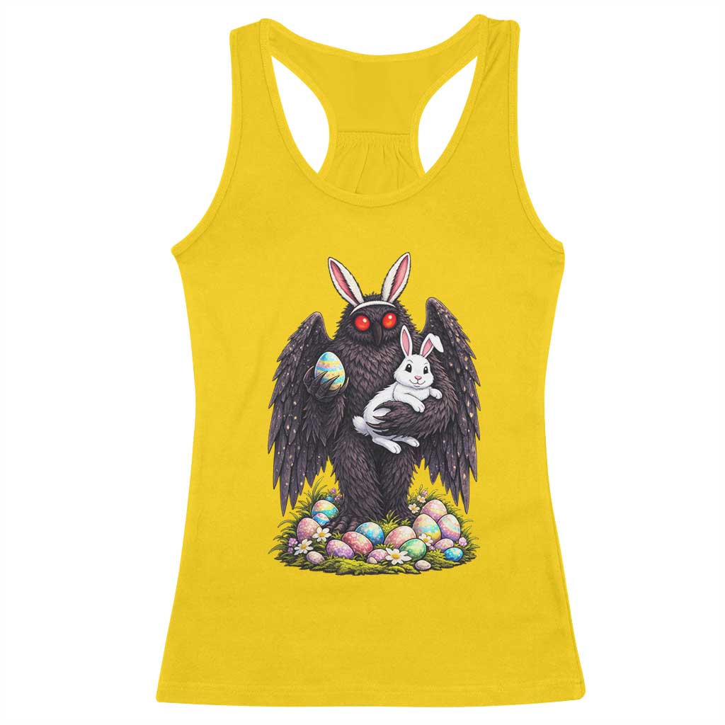 Funny Mothman Bunny Ears Racerback Tank Top Point Pleasant Cryptid Lover Gift