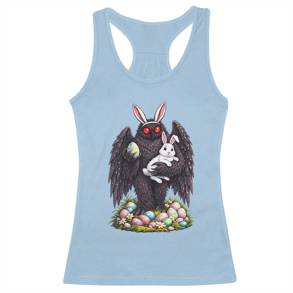 Funny Mothman Bunny Ears Racerback Tank Top Point Pleasant Cryptid Lover Gift