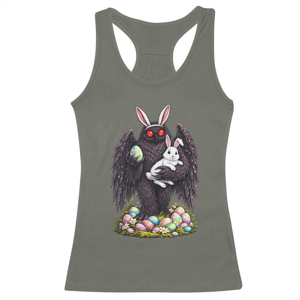Funny Mothman Bunny Ears Racerback Tank Top Point Pleasant Cryptid Lover Gift