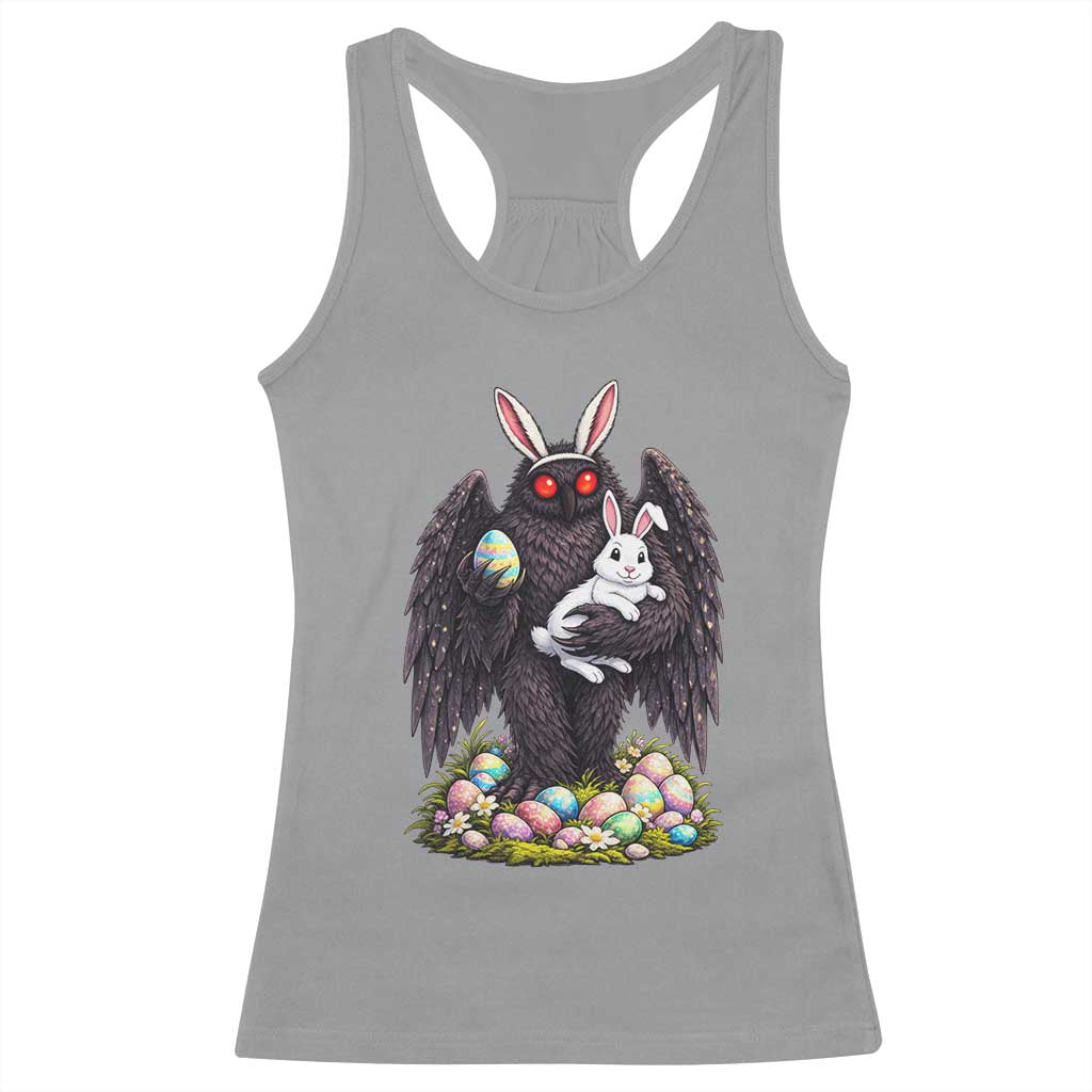 Funny Mothman Bunny Ears Racerback Tank Top Point Pleasant Cryptid Lover Gift