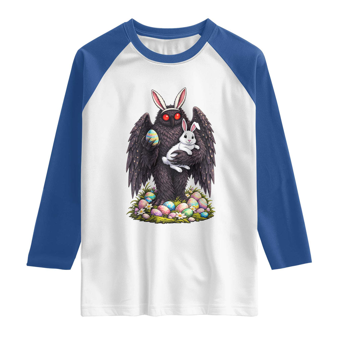 Funny Mothman Bunny Ears Raglan Shirt Point Pleasant Cryptid Lover Gift