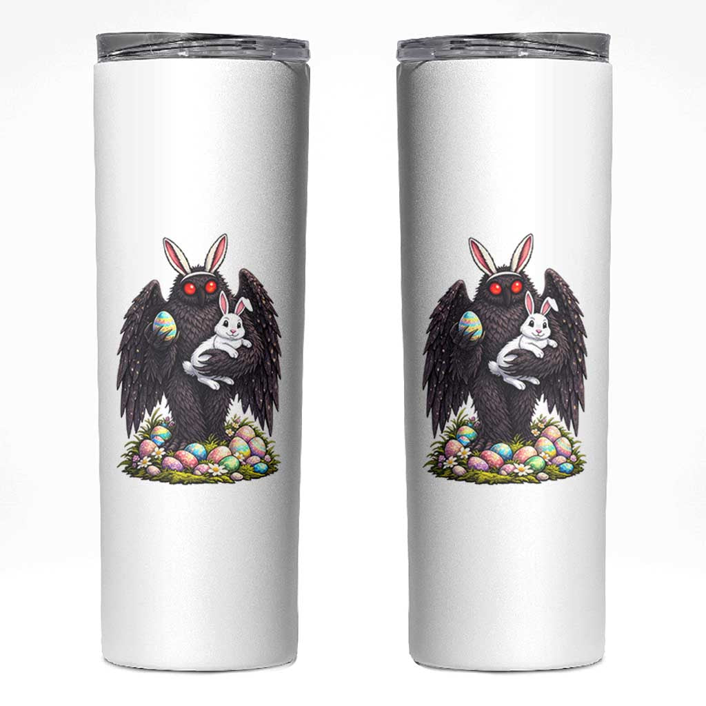 Funny Mothman Bunny Ears Skinny Tumbler Point Pleasant Cryptid Lover Gift