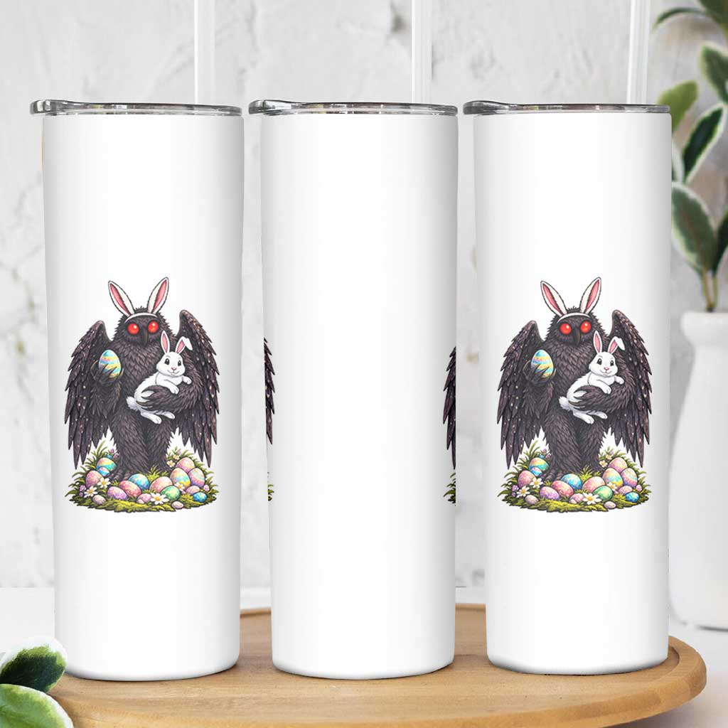 Funny Mothman Bunny Ears Skinny Tumbler Point Pleasant Cryptid Lover Gift