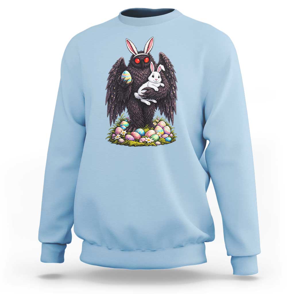 Funny Mothman Bunny Ears Sweatshirt Point Pleasant Cryptid Lover Gift
