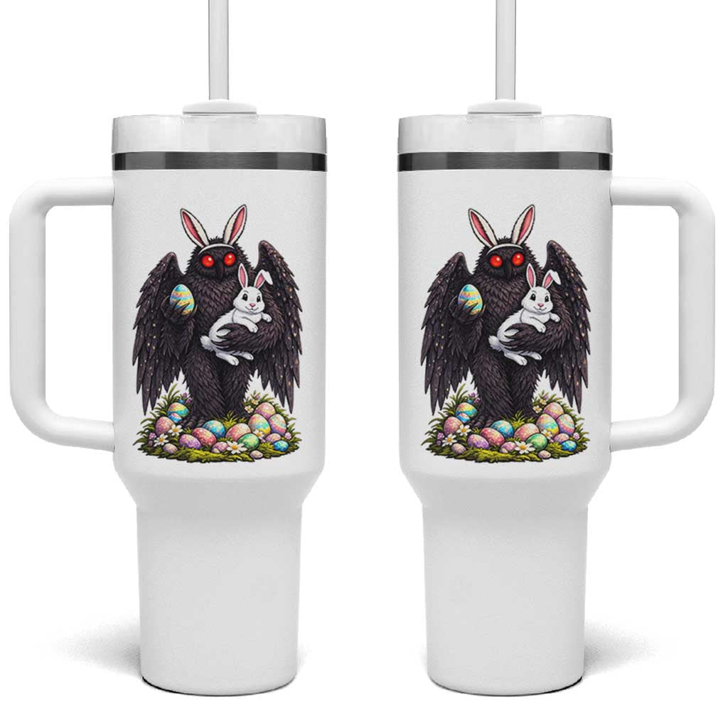 Funny Mothman Bunny Ears Tumbler With Handle Point Pleasant Cryptid Lover Gift