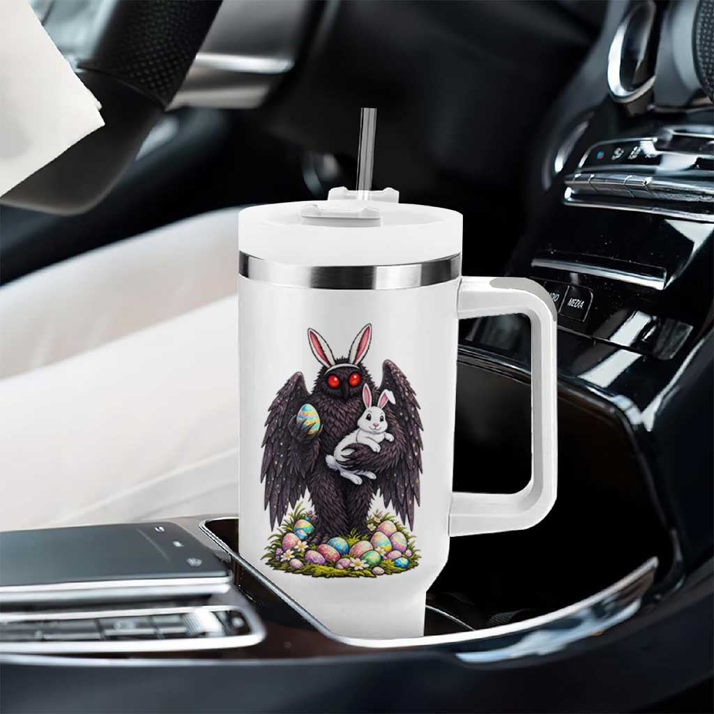 Funny Mothman Bunny Ears Tumbler With Handle Point Pleasant Cryptid Lover Gift