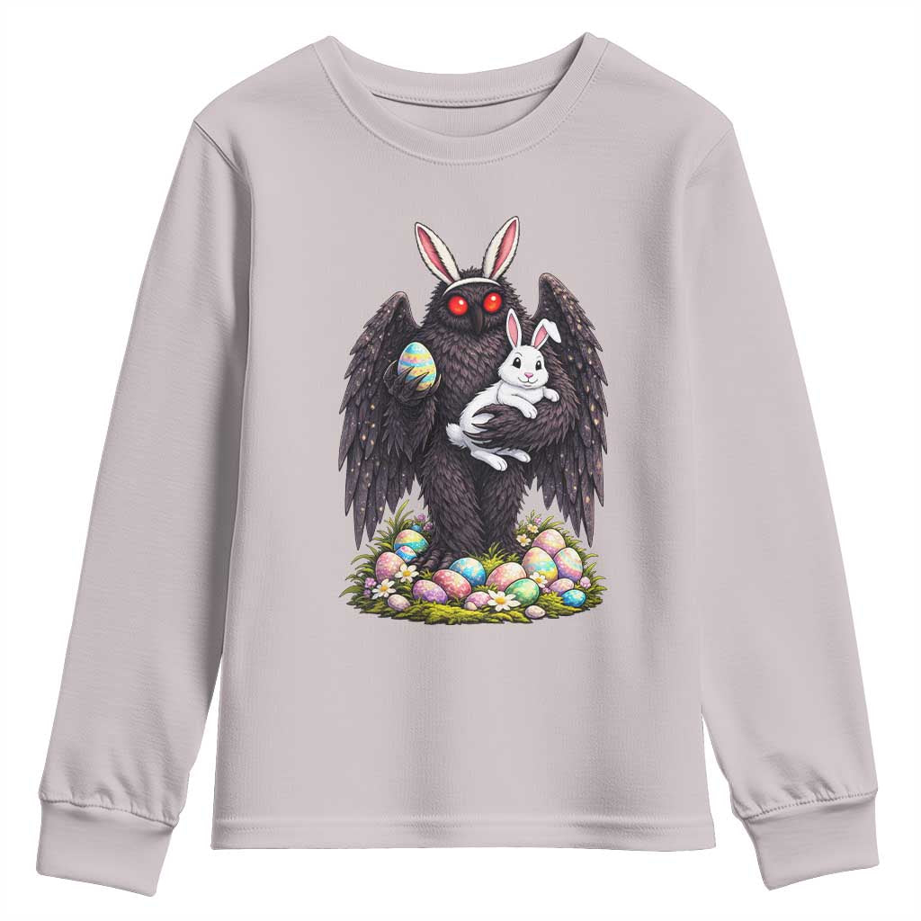 Funny Mothman Bunny Ears Youth Sweatshirt Point Pleasant Cryptid Lover Gift