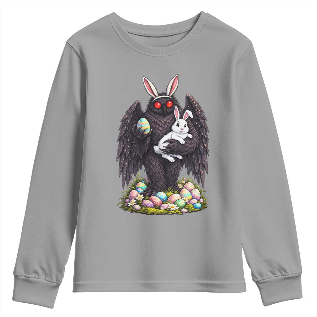 Funny Mothman Bunny Ears Youth Sweatshirt Point Pleasant Cryptid Lover Gift