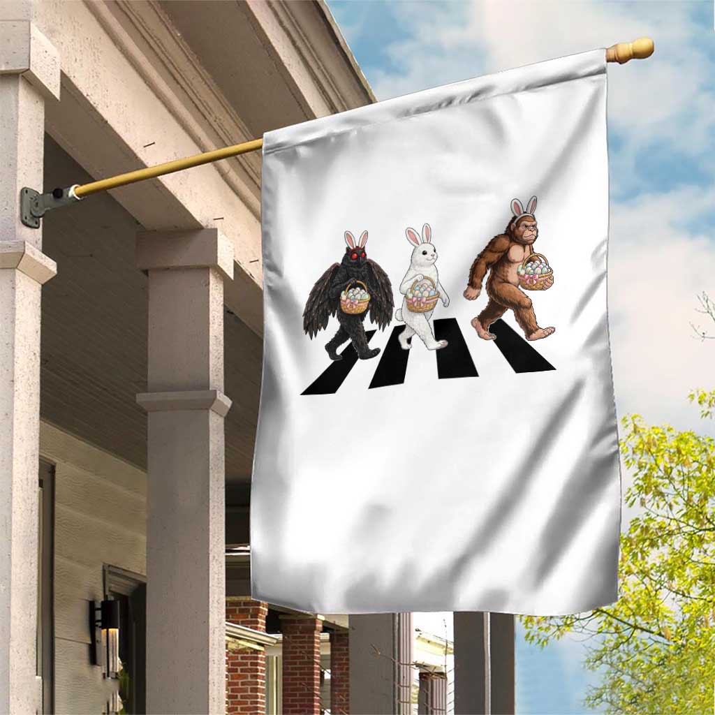 Funny Easter Bunny Bigfoot Mothman Garden Flag Cryptid Lover Gift