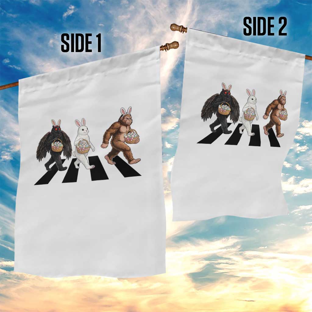 Funny Easter Bunny Bigfoot Mothman Garden Flag Cryptid Lover Gift
