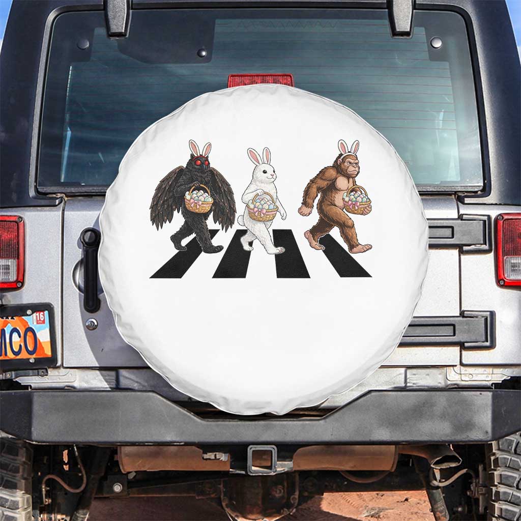 Funny Easter Bunny Bigfoot Mothman Spare Tire Cover Cryptid Lover Gift