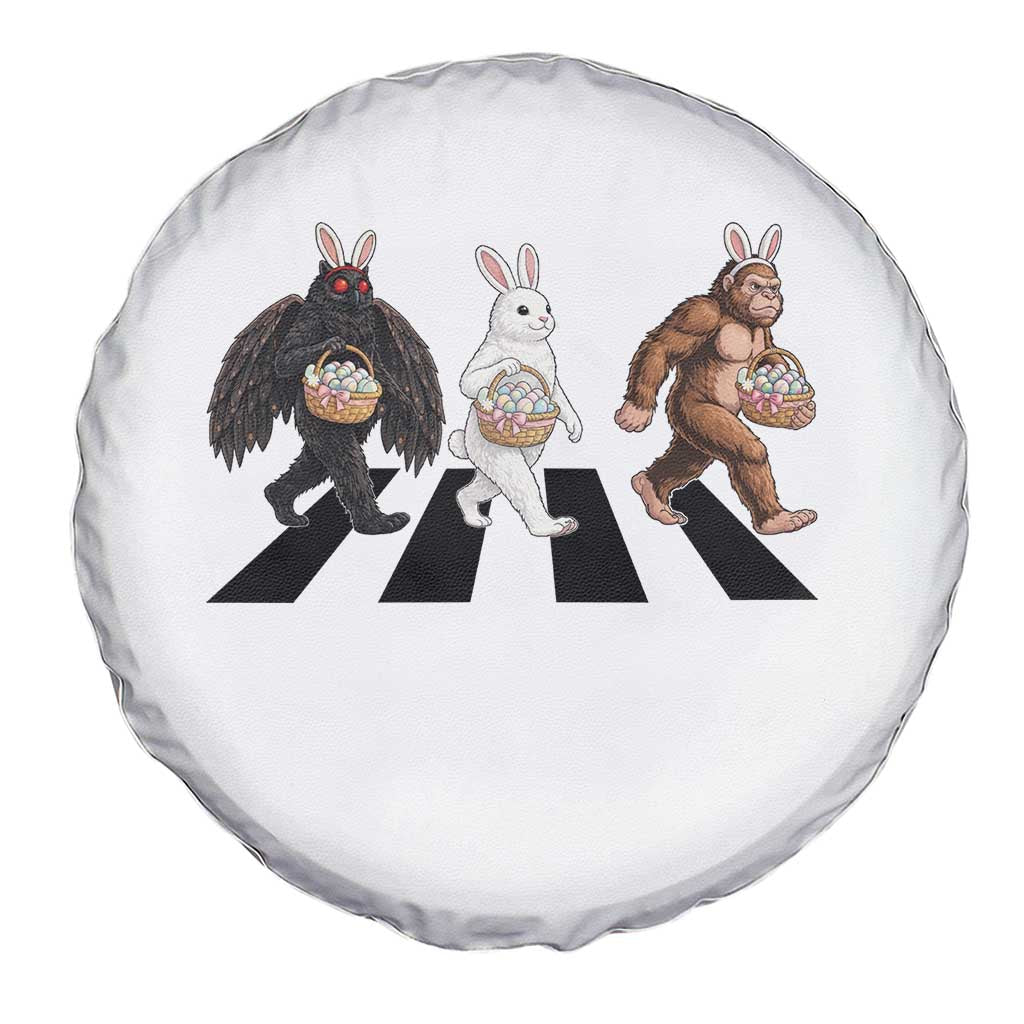 Funny Easter Bunny Bigfoot Mothman Spare Tire Cover Cryptid Lover Gift