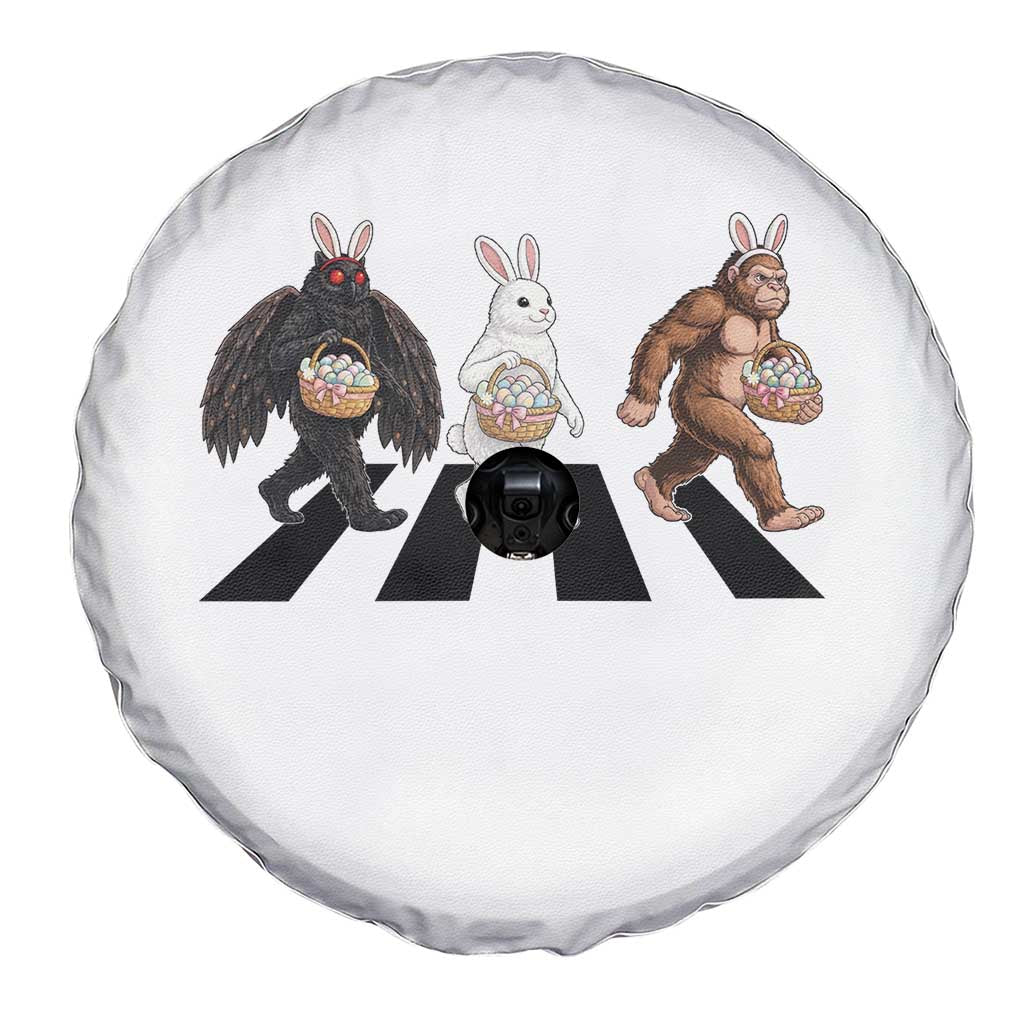 Funny Easter Bunny Bigfoot Mothman Spare Tire Cover Cryptid Lover Gift