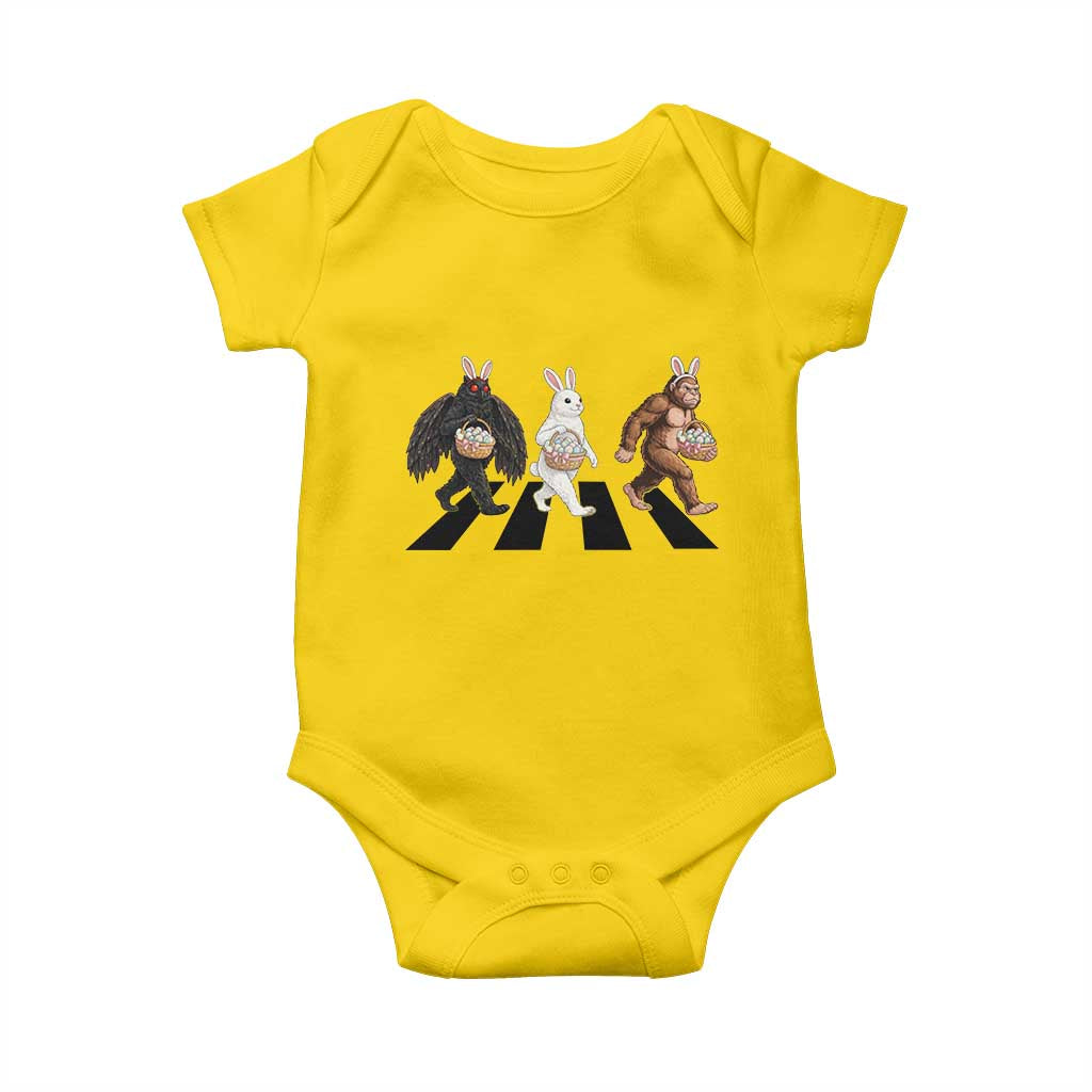 Funny Easter Bunny Bigfoot Mothman Baby Onesie Cryptid Lover Gift
