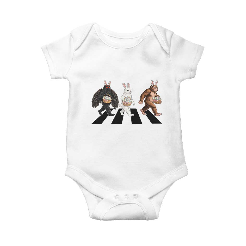 Funny Easter Bunny Bigfoot Mothman Baby Onesie Cryptid Lover Gift