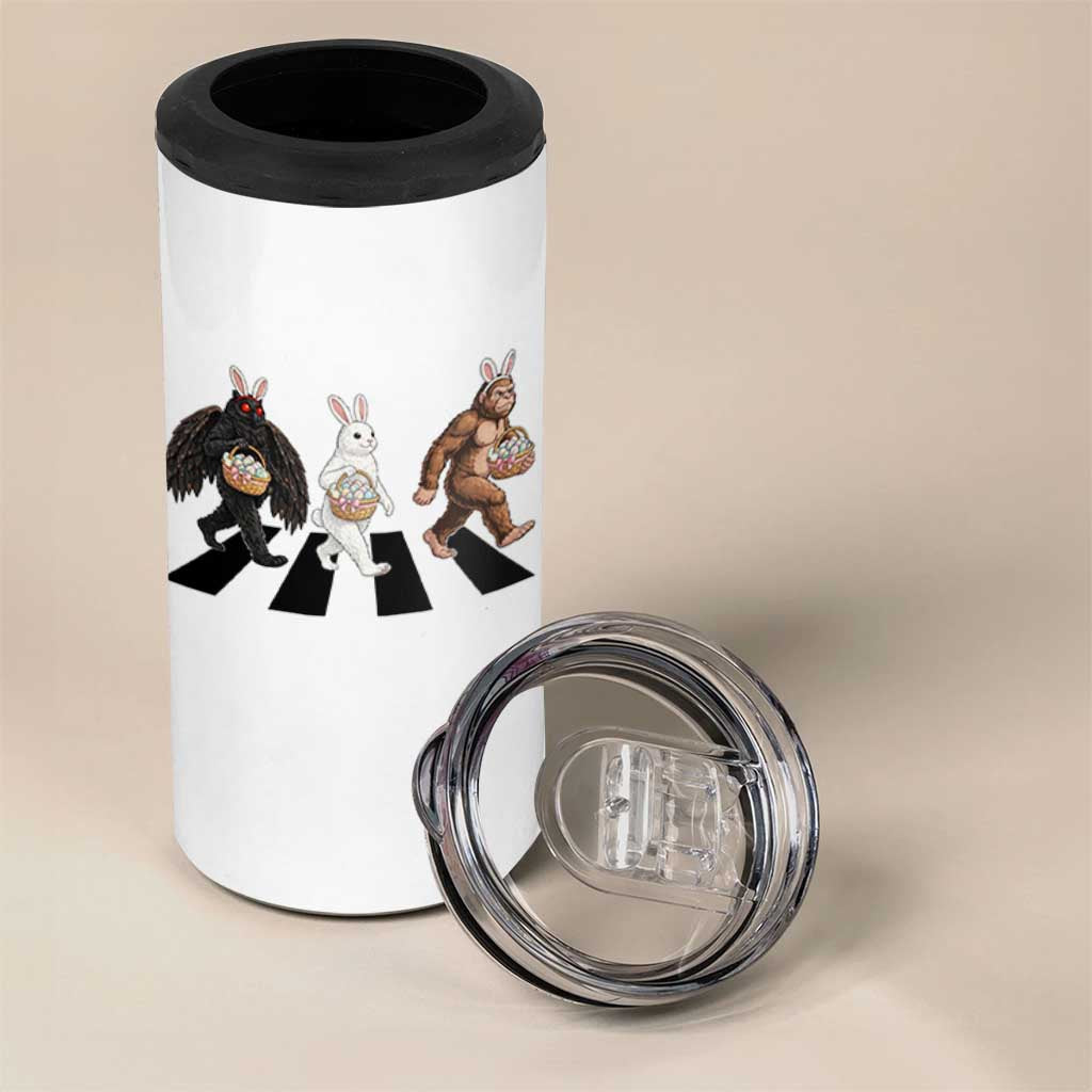 Funny Easter Bunny Bigfoot Mothman 4 in 1 Can Cooler Tumbler Cryptid Lover Gift