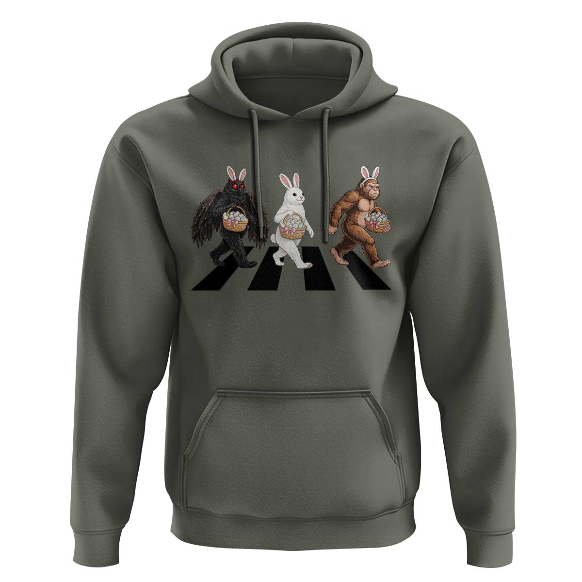 Funny Easter Bunny Bigfoot Mothman Hoodie Cryptid Lover Gift