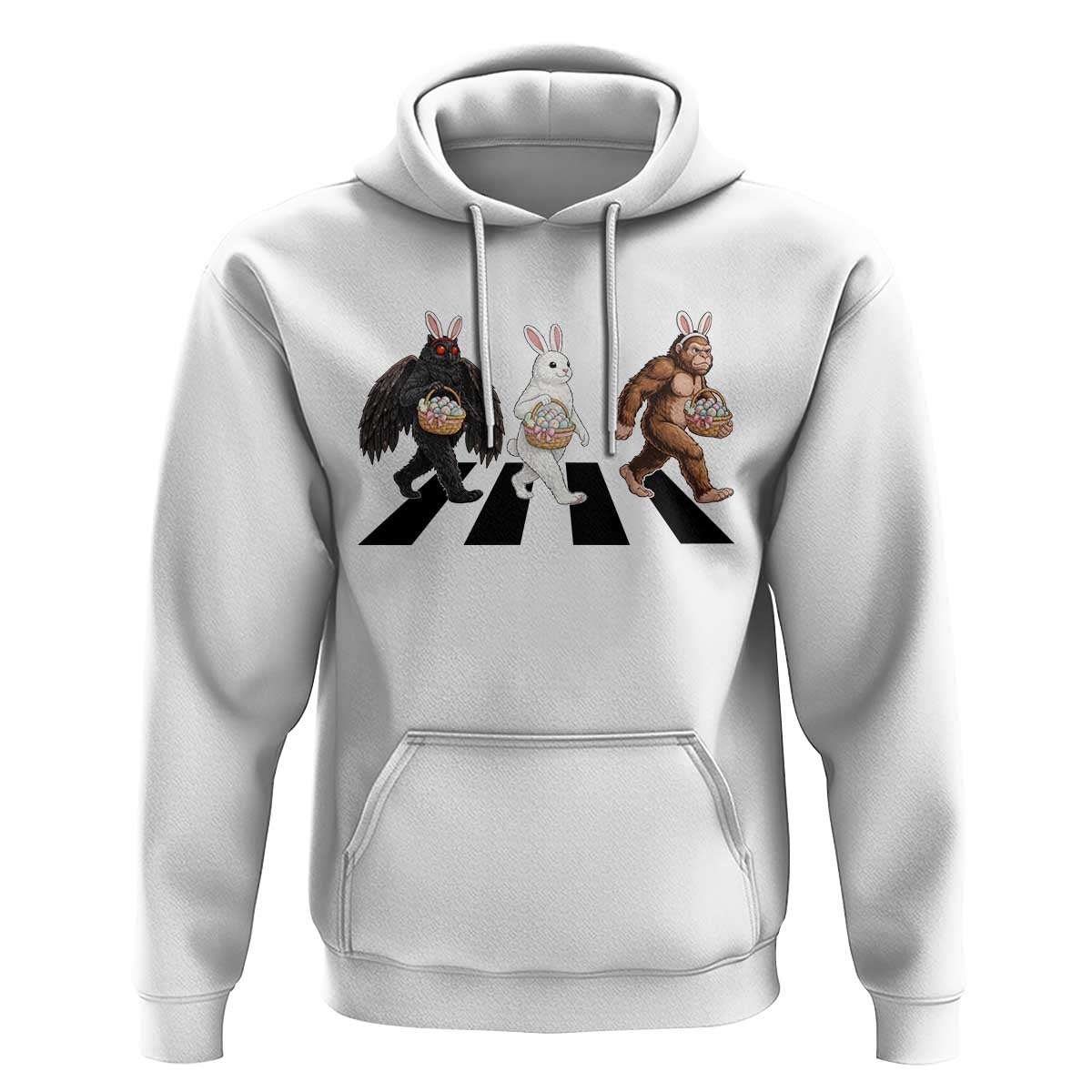 Funny Easter Bunny Bigfoot Mothman Hoodie Cryptid Lover Gift