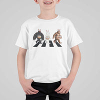 Funny Easter Bunny Bigfoot Mothman T Shirt For Kid Cryptid Lover Gift