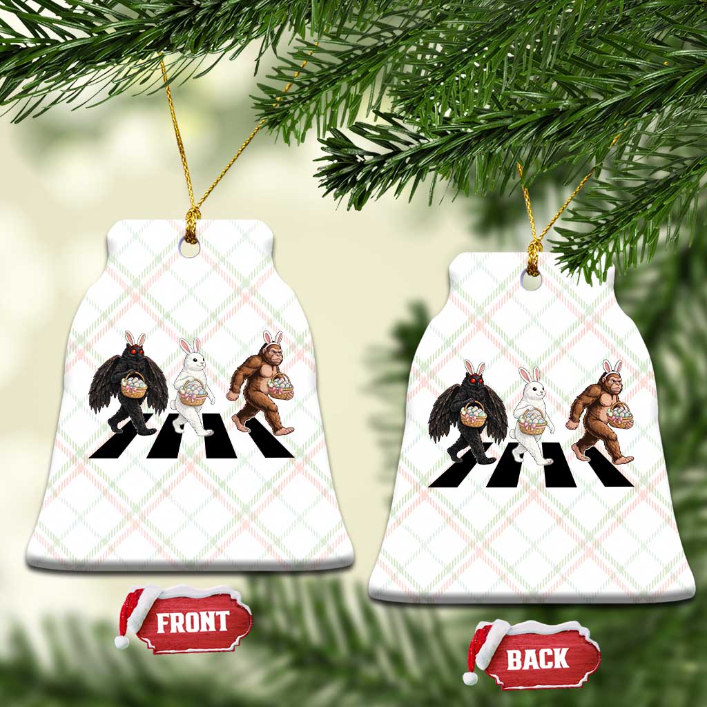 Funny Easter Bunny Bigfoot Mothman Ceramic Ornament Cryptid Lover Gift