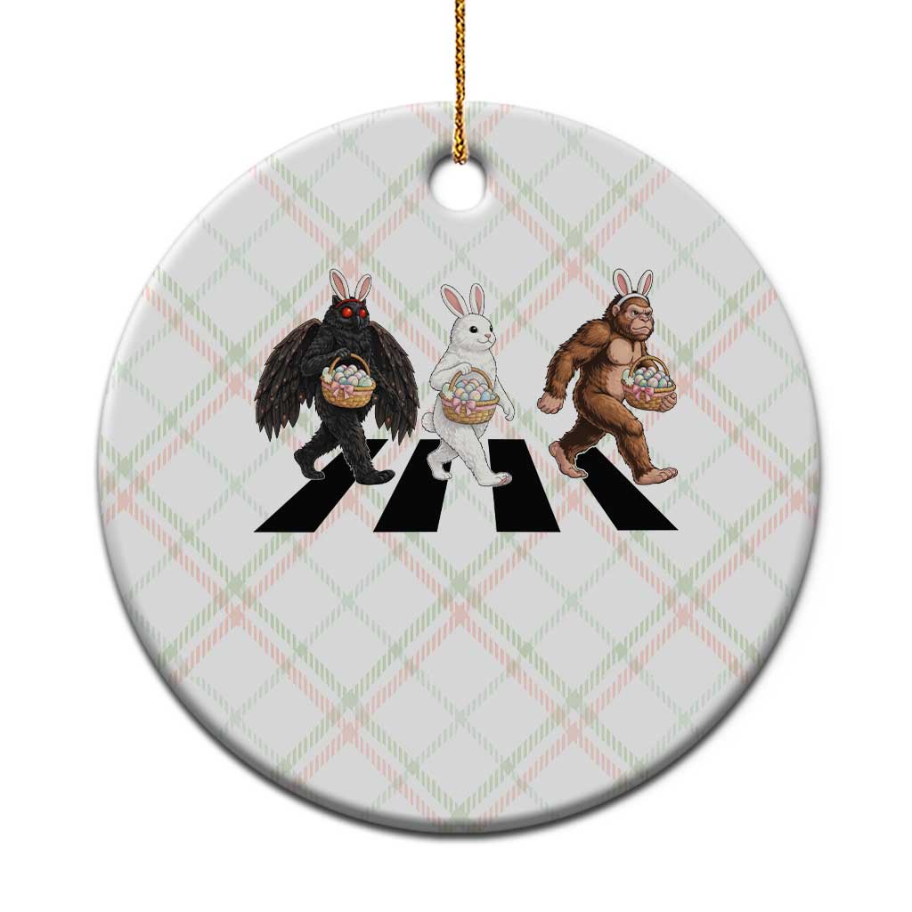 Funny Easter Bunny Bigfoot Mothman Ceramic Ornament Cryptid Lover Gift