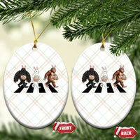 Funny Easter Bunny Bigfoot Mothman Ceramic Ornament Cryptid Lover Gift