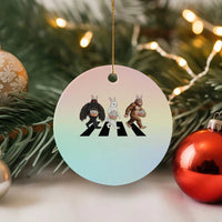 Funny Easter Bunny Bigfoot Mothman Ceramic Ornament Cryptid Lover Gift