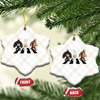 Funny Easter Bunny Bigfoot Mothman Ceramic Ornament Cryptid Lover Gift
