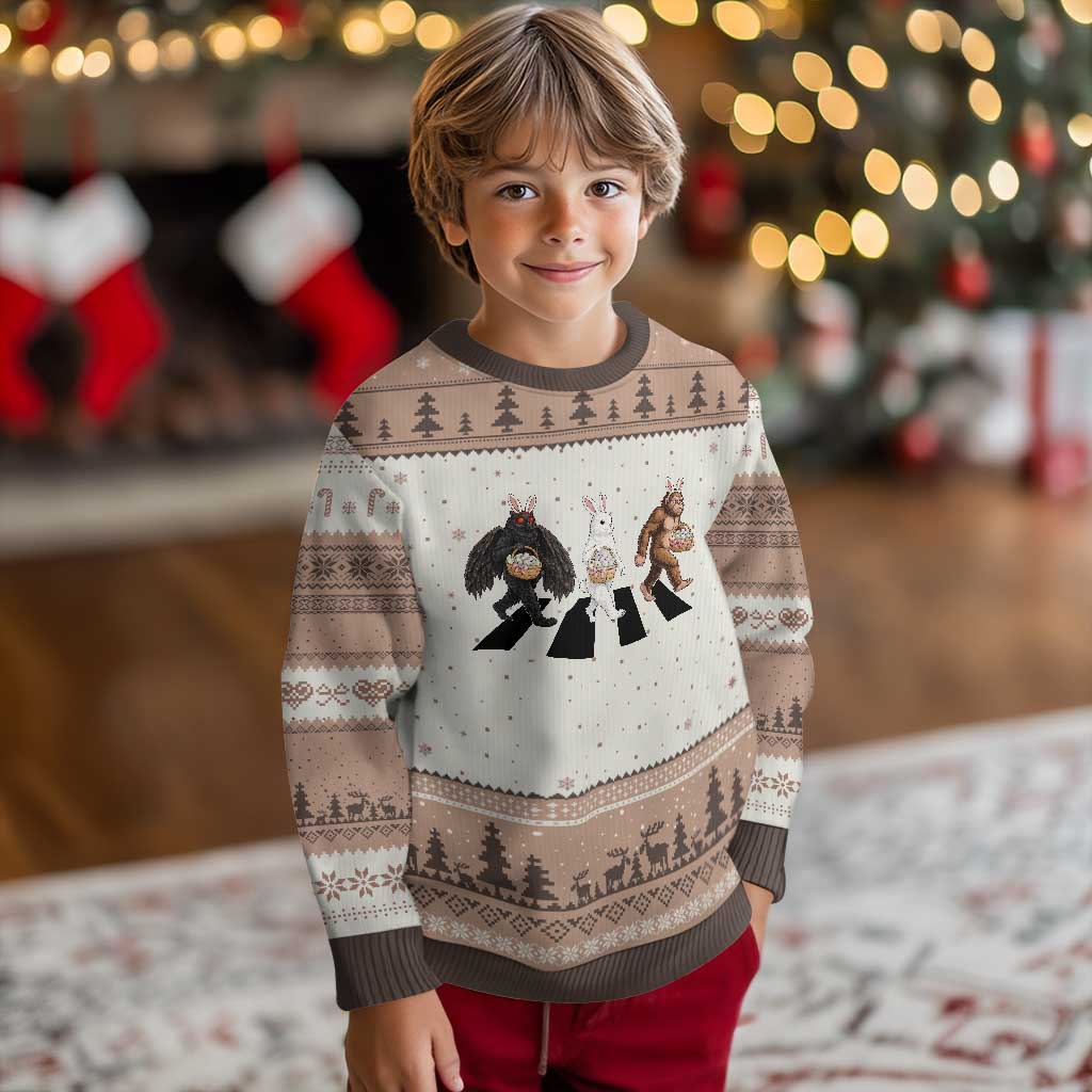 Funny Easter Bunny Bigfoot Mothman Ugly Christmas Sweater Cryptid Lover Gift