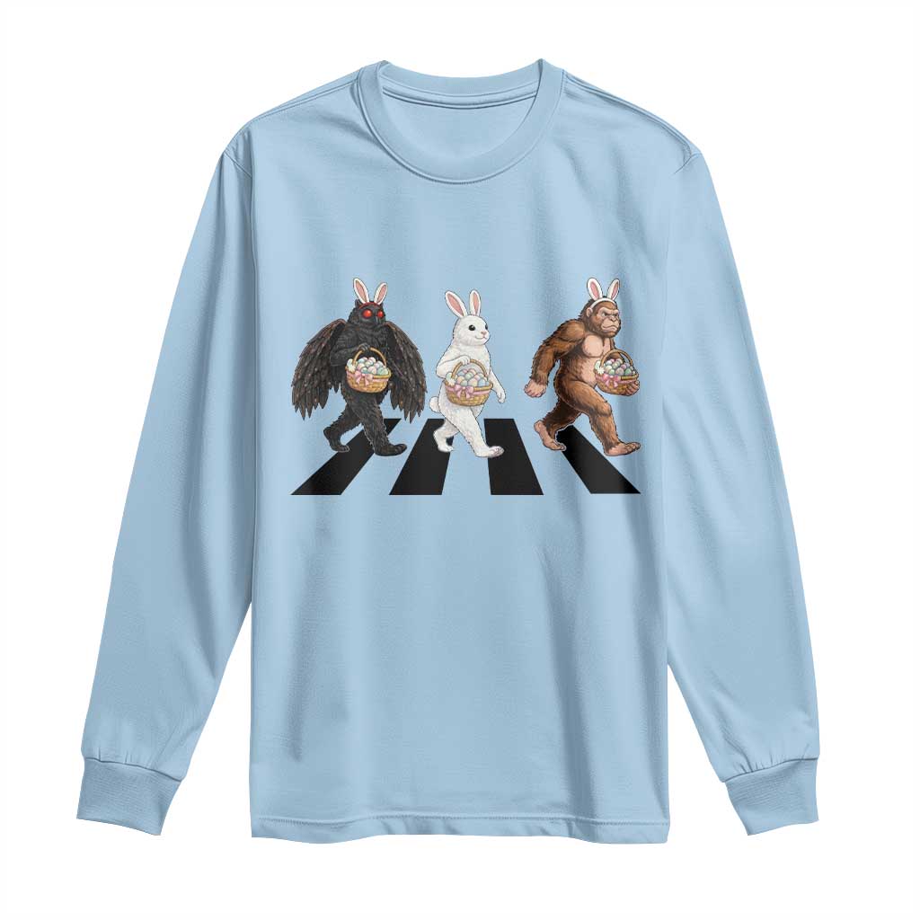 Funny Easter Bunny Bigfoot Mothman Long Sleeve Shirt Cryptid Lover Gift