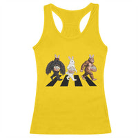 Funny Easter Bunny Bigfoot Mothman Racerback Tank Top Cryptid Lover Gift