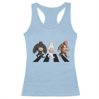 Funny Easter Bunny Bigfoot Mothman Racerback Tank Top Cryptid Lover Gift