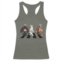 Funny Easter Bunny Bigfoot Mothman Racerback Tank Top Cryptid Lover Gift