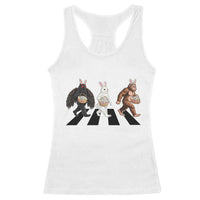 Funny Easter Bunny Bigfoot Mothman Racerback Tank Top Cryptid Lover Gift