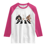 Funny Easter Bunny Bigfoot Mothman Raglan Shirt Cryptid Lover Gift