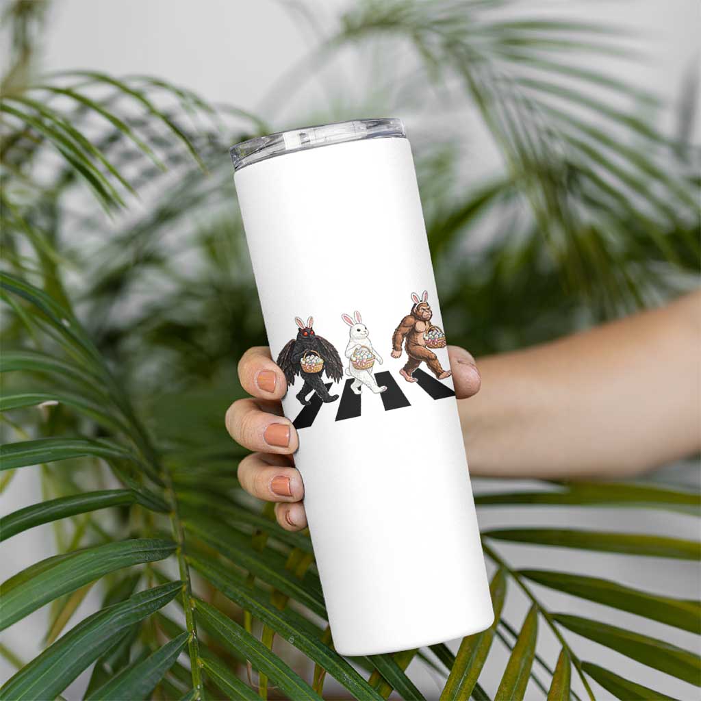 Funny Easter Bunny Bigfoot Mothman Skinny Tumbler Cryptid Lover Gift