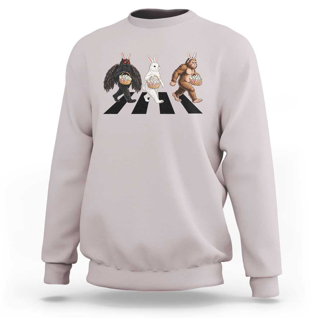 Funny Easter Bunny Bigfoot Mothman Sweatshirt Cryptid Lover Gift