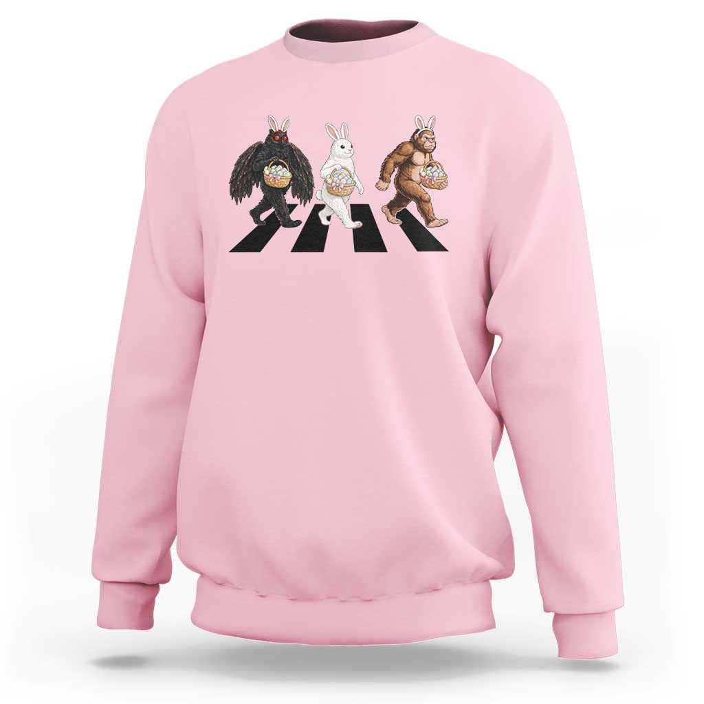 Funny Easter Bunny Bigfoot Mothman Sweatshirt Cryptid Lover Gift