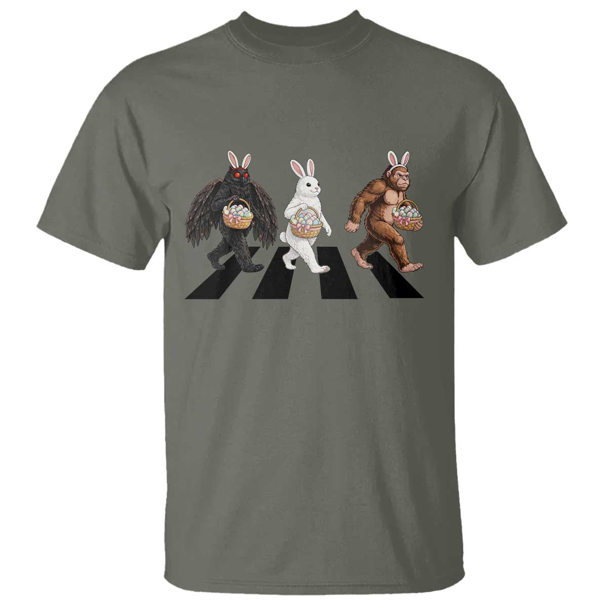Funny Easter Bunny Bigfoot Mothman T Shirt Cryptid Lover Gift