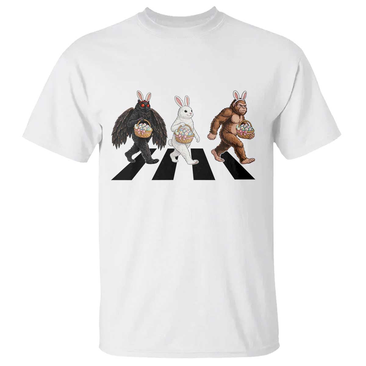 Funny Easter Bunny Bigfoot Mothman T Shirt Cryptid Lover Gift