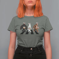 Funny Easter Bunny Bigfoot Mothman T Shirt For Women Cryptid Lover Gift
