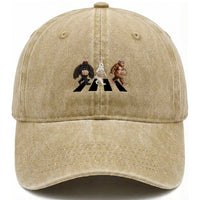 Funny Easter Bunny Bigfoot Mothman Washed Cotton Baseball Cap Cryptid Lover Gift