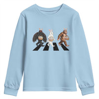 Funny Easter Bunny Bigfoot Mothman Youth Sweatshirt Cryptid Lover Gift