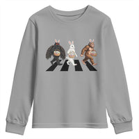 Funny Easter Bunny Bigfoot Mothman Youth Sweatshirt Cryptid Lover Gift
