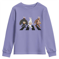 Funny Easter Bunny Bigfoot Mothman Youth Sweatshirt Cryptid Lover Gift