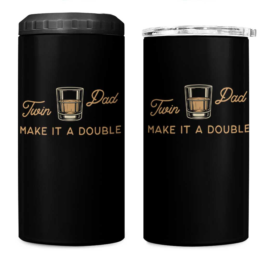 Make It A Double Twin Dad 4 in 1 Can Cooler Tumbler Expecting Fathers Day Gift