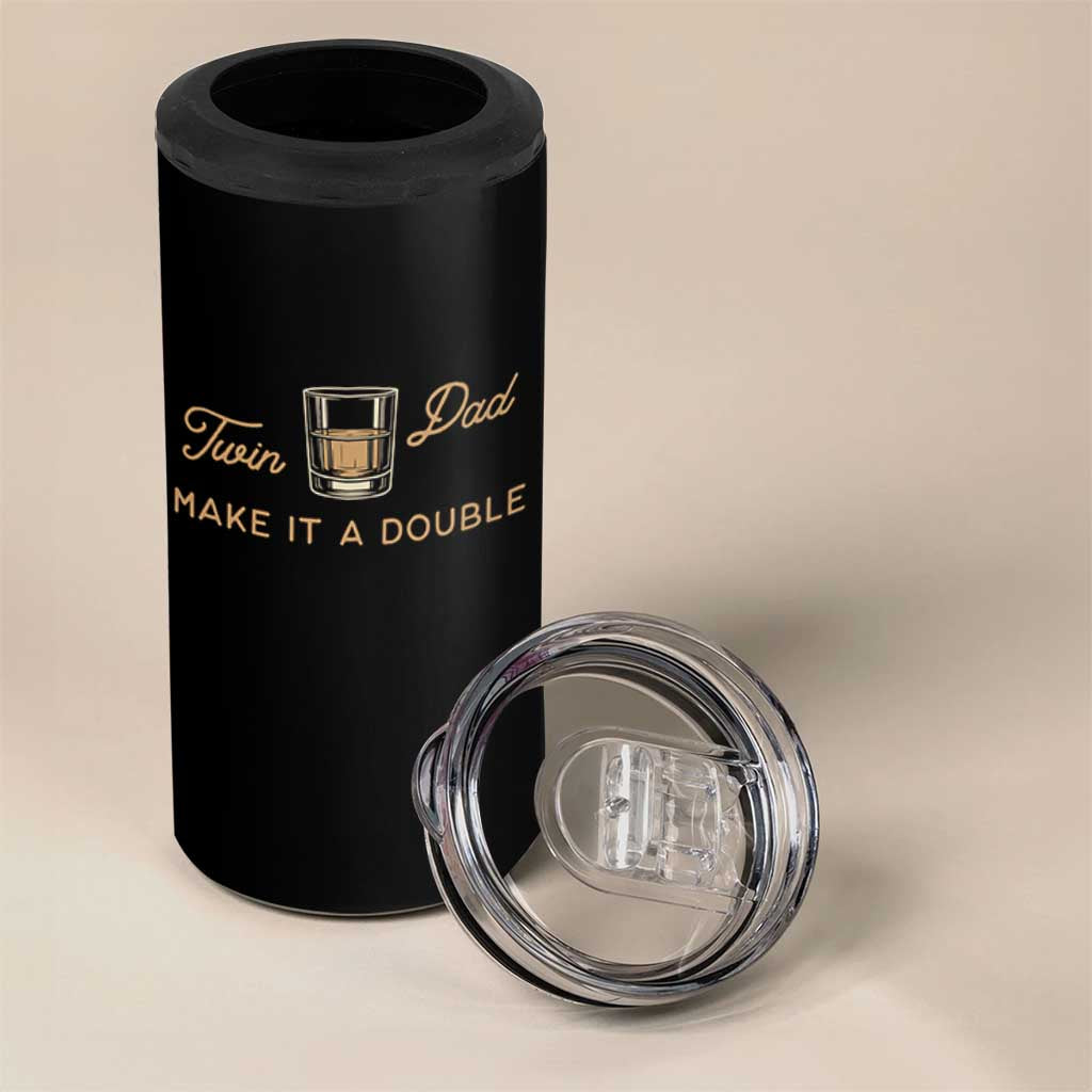Make It A Double Twin Dad 4 in 1 Can Cooler Tumbler Expecting Fathers Day Gift