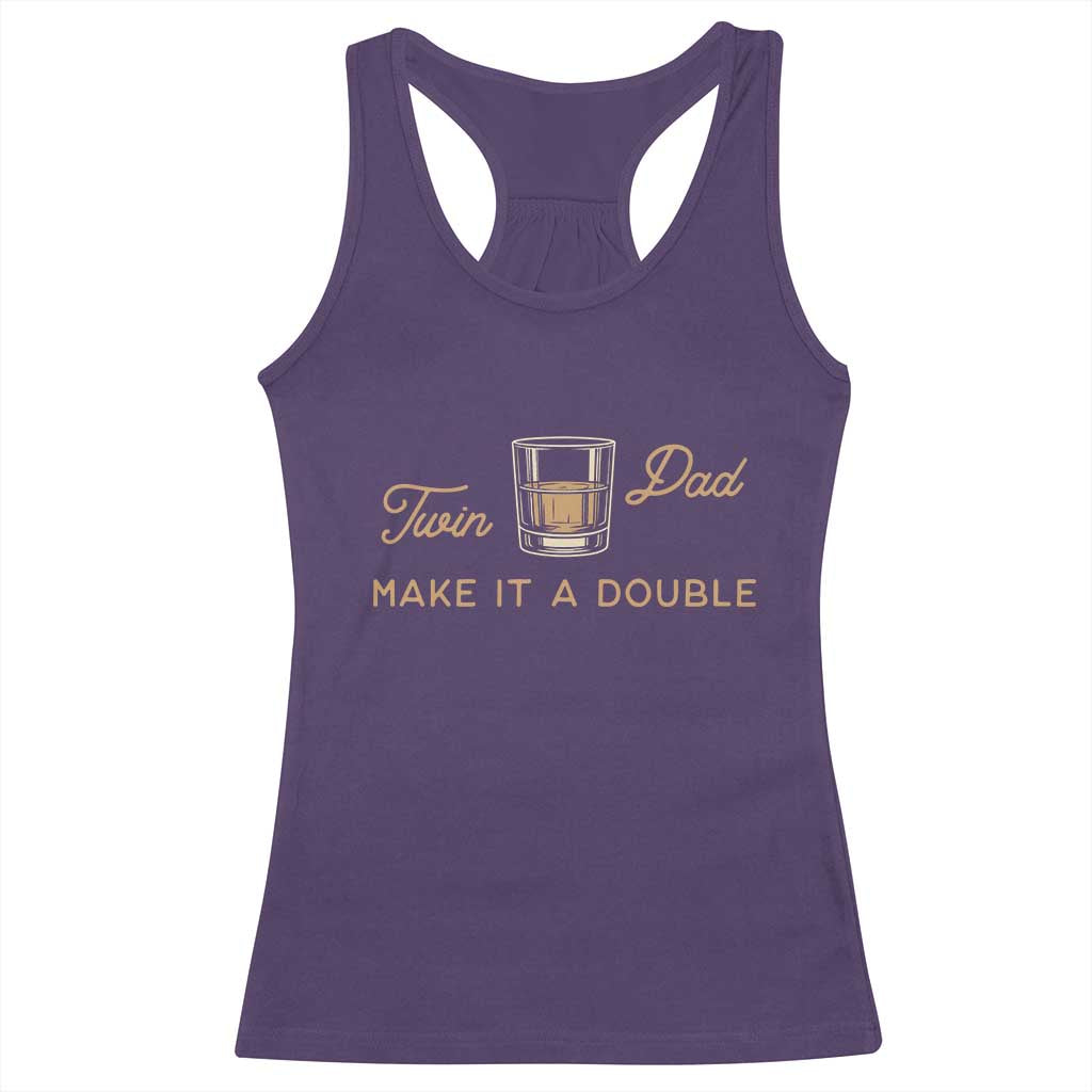 Make It A Double Twin Dad Racerback Tank Top Expecting Fathers Day Gift