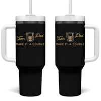 Make It A Double Twin Dad Tumbler With Handle Expecting Fathers Day Gift